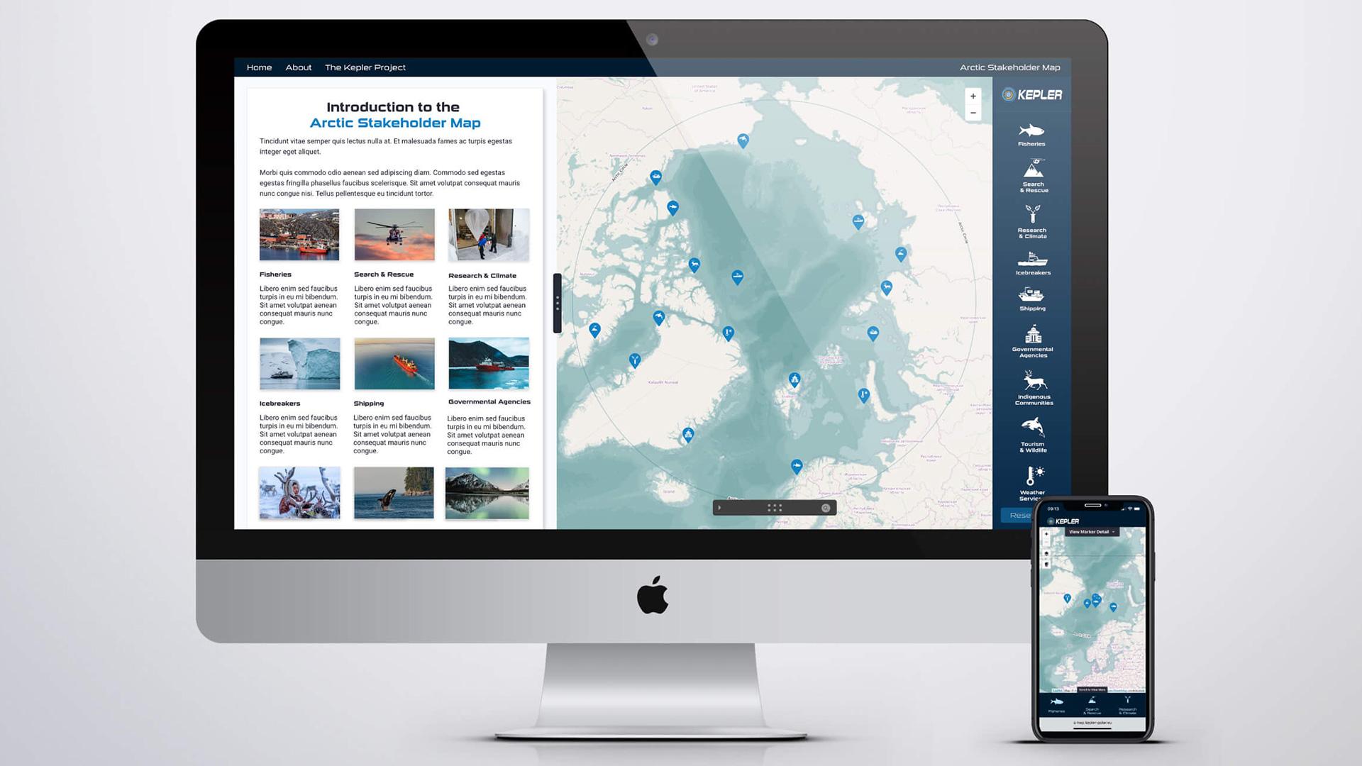 Interactive Arctic Stakeholder Map built for the H2020 KEPLER project